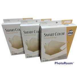 【まとめ売り3箱セット】超快適マスク スマートカラー(SMART COLOR)ナチュラルベージュ ふつう 20枚×3箱