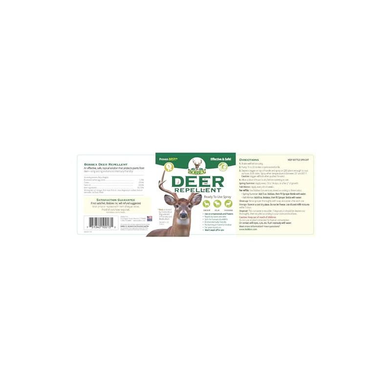 Deer Repellent - Bobbex | Ready-to-Use Deer Deterrent Spray (48