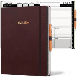 Ensight 2025 2026 HARDCOVER Leather Planner Weekly & Monthly 8.5x11 Inches Academic