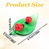 Gtziqa Mini Ladybug Decor Crystal Figurines, Green Leaf Glass Ladybug