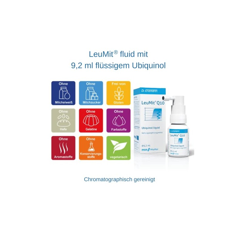LeuMit Ubiquinol Liquid (9.2ml) Vegan & High Dose Kaneka Coenzyme
