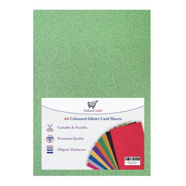 A4 Green Glitter Card Glitter Paper Non Shed Sparkle Craft