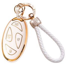 Gematay for Hyundai IONIQ 6 Key Fob Cover with Keychain Lanyard, Key Fob Protector Shell Compatible with Santa Fe, Grandeur, KONA, Elantra - 2022-2025 Key Fob Cover for NYOMBEC7FOB2208 Smart Key Case