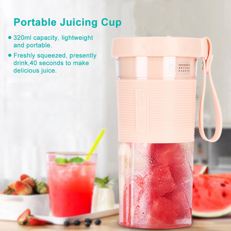 Portable Electric Fruit Juicing Cup Three Leaf Cutter Head Juicer