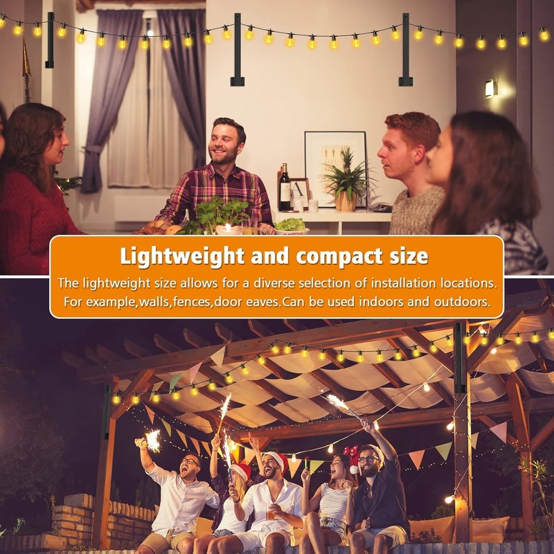 SINLEY 2.8Ft String Light Poles 4 Pack,Light Poles for Outside