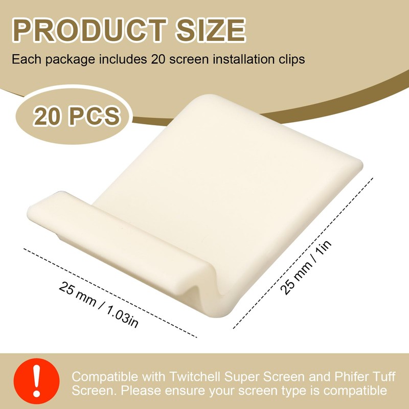 20PCS Screen Clip System, Screen Retainer Clips for 2x2 Pool