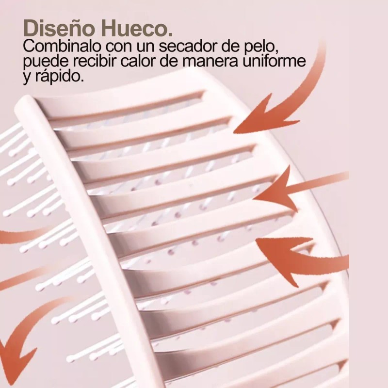 Veraly Cepillo Arqueado Desenredar Cabello Colores Pastel Hueco