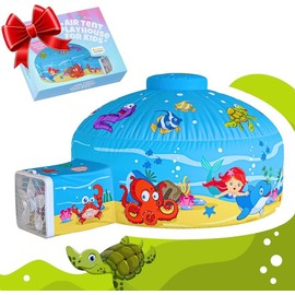 SKYWIN Air Tent Fort Large with Floor Playhouse for Kids - Inflatable Fort Sets Up Away in Seconds (Fan NOT Included) kids play tent toys baby:_Surprise, Intrigue - random color selection