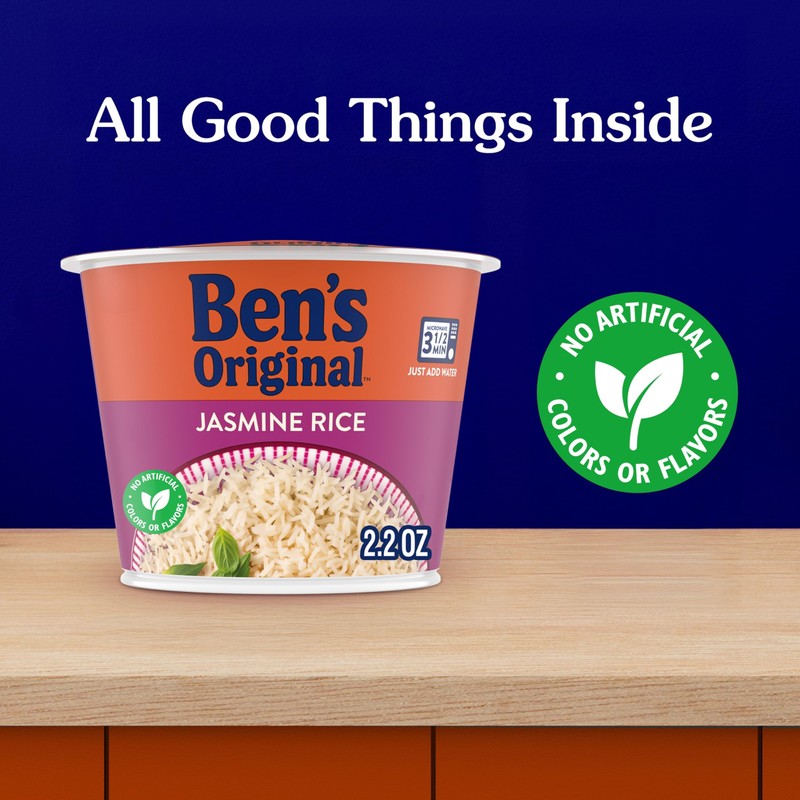 BEN'S ORIGINAL Jasmine Rice Single Serve Cup, Snack or Side,