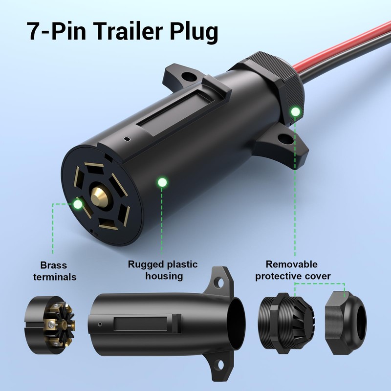 7 Way Trailer Plug to 2 Pin SAE Power Supply,7