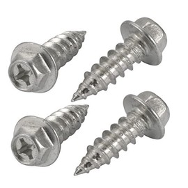 Sourcingmap 4Pcs M8x25mm Zinc Plated Phillips Drive Flange Hex Head Self-Tapping Screw