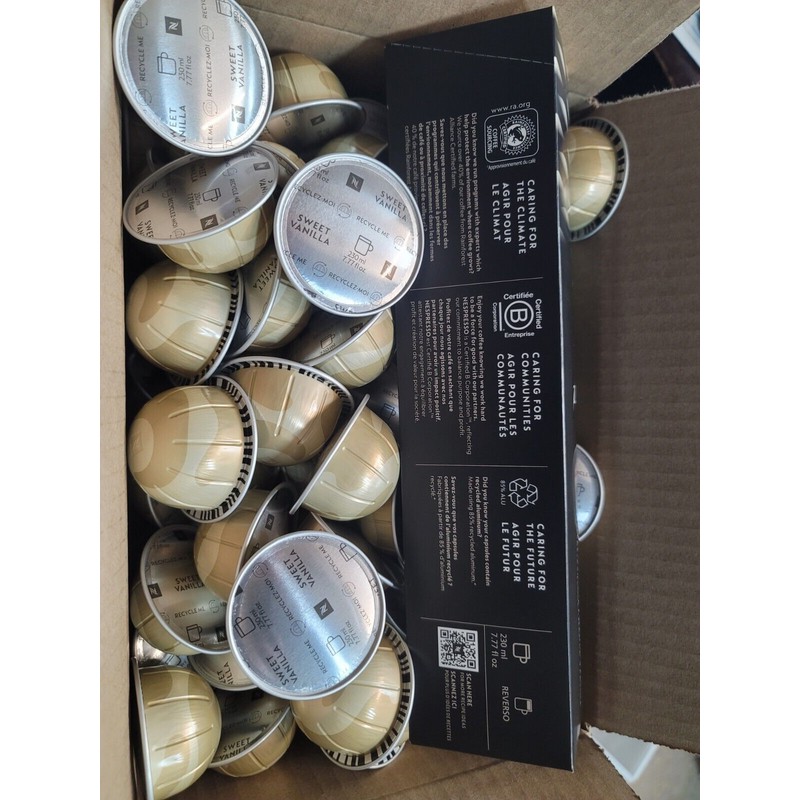 Nespresso Vertuo Sweet Vanilla/Douce Vanille Medium Roast 100 Pods LOOSE/BULK