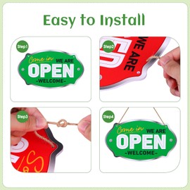 PETCEE Close Open Sign for Business - 11.8"x6.6" Closed Open Signs for Business with Display Specially for Restaurants Stores and Bars Effortlessly Set Your Business Hours