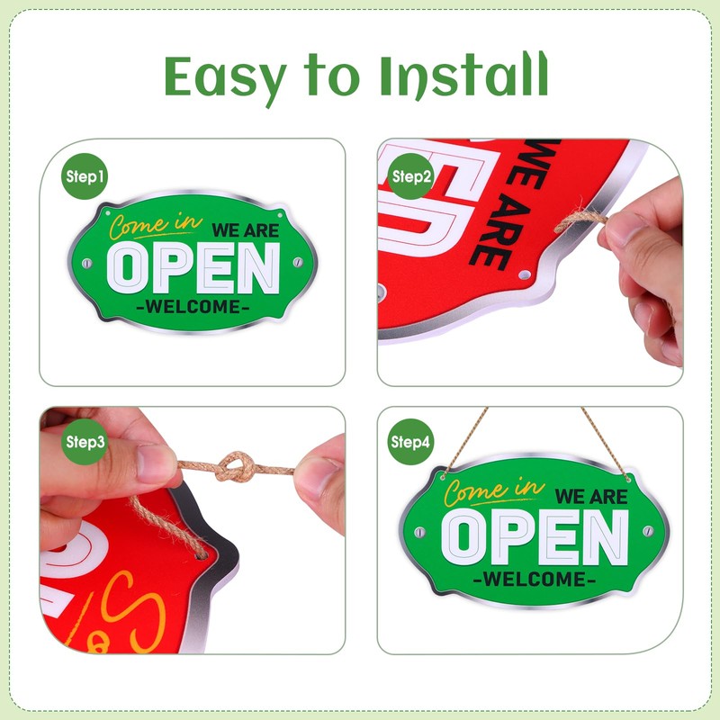 PETCEE Close Open Sign for Business - 11.8"x6.6" Closed Open
