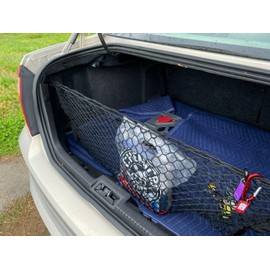 EACCESSORIES EA Rear Trunk Organizer Cargo Net for Lincoln MKZ 2007-2012 – Envelope Style Cargo Net for Sedan - Premium Mesh Elastic Car Trunk Organizer Vehicle Carrier Storage – Compatible with MKZ
