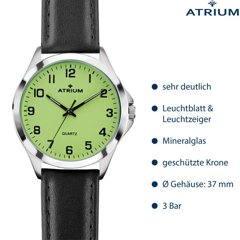 Atrium Men's Watch Classic Very Clear Silver Analogue Quartz with