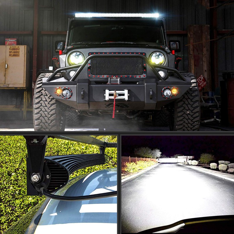 Nilight LED Light Bar 54Inch 312W 21800LM Curved Spot Flood