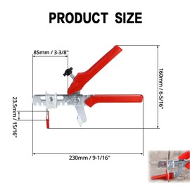 Tile Levelling System, Joint Width Laying Aid, Tiling Locator Levelling System, Ceramic Tile Installation Tool, 1 Pliers for Tile Laying Aid, Levelling Set Tiles for DIY and Professionals