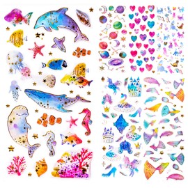 IMNEXT2U Cute Craft Stickers, Aesthetic Glitter, Tear-Resist, Waterproof Decals for Laptop, Water Bottle, Hydroflasks, Scapbooking, Planner Pack for Teens, Girls, Kids - Classic