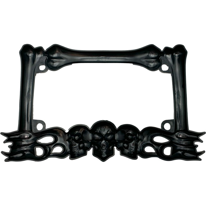 Heavy-Duty Skull Motorcycle License Plate Frame – Fits 7 x