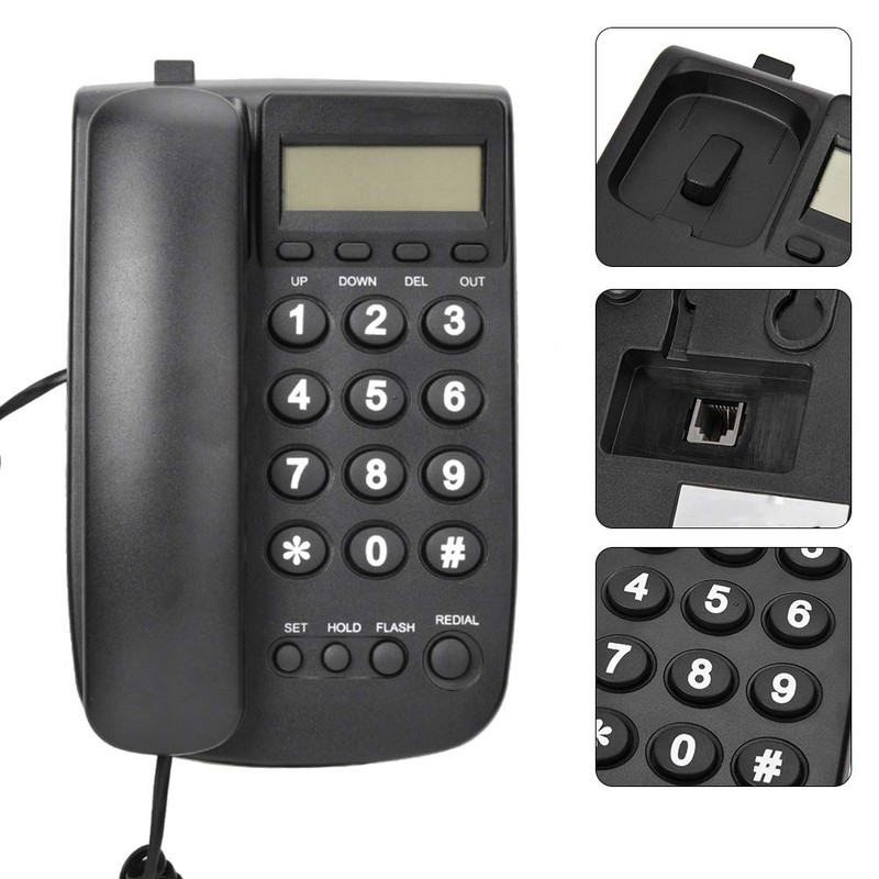Bewinner Corded Telephone, Landline Phone with Answering Machine, Desktop Wall