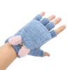 USB Heated Knitted Flap Gloves Half Finger 5V Winter Heating