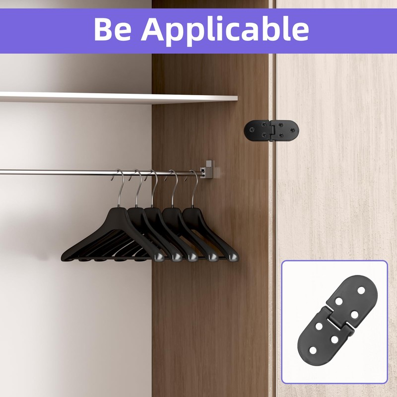 12 Pack Black Cabinet Hinges with Screws, Brass Butler Tray