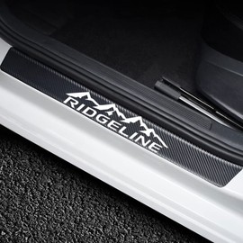 4Pcs Car Door Sill Protector for Ridgeline 2005-2023 Accessories, Carbon Fiber Leather Door Sill Sticker, Decoration Door Sill Scuff Plate Sticker for Auto Truck SUV
