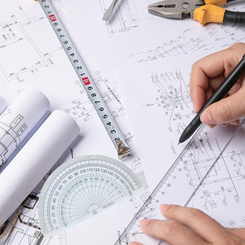 Saiyqsff20 Pcs Plastic Protractor Thickened Degrees Clear Protractor 180 Degrees