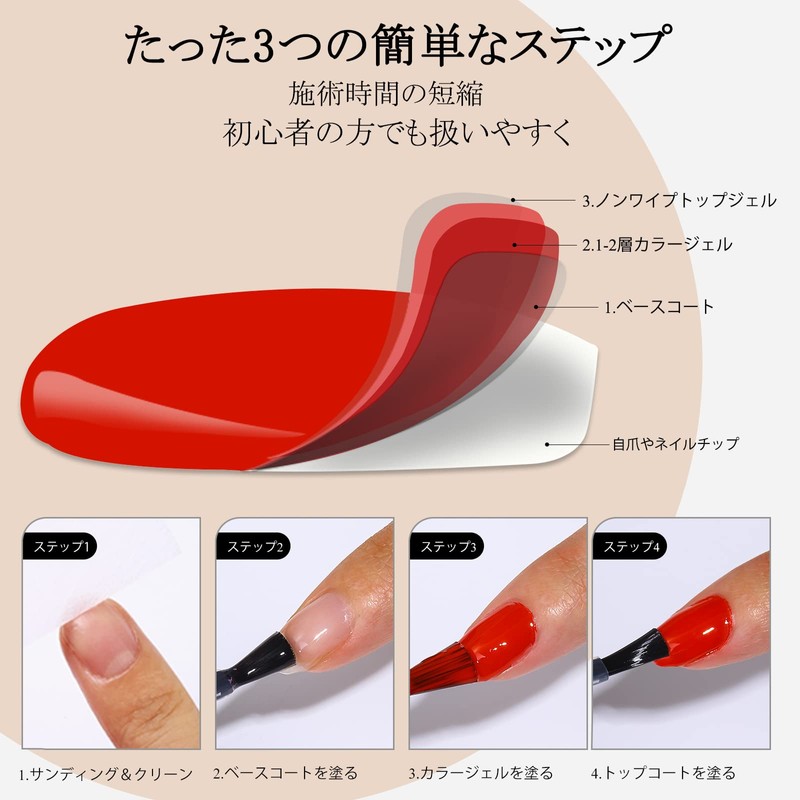 TOMICCA Gel Nail Top Coat & Base Coat 15ml 2-Piece