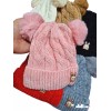 K&H Gorro Para Niñas Con Dos Pompones Conejito Afelpado Invierno
