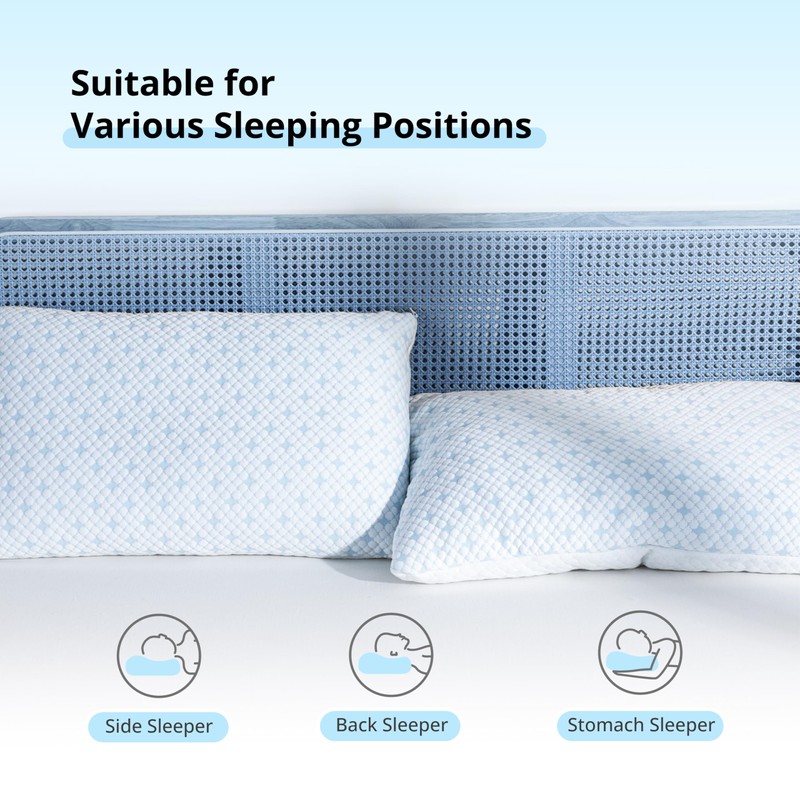 Shredded Memory Foam Pillows for Hot Sleepers, Cooling Adjustable Bed