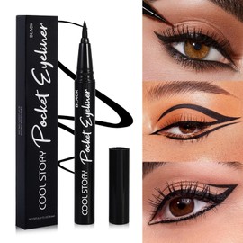 COOL STORY Black Liquid Eyeliner Pencil – Water Resistant & Smudge-Proof, Long-Lasting Eye Liner Pen Makeup