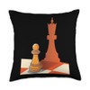 Pawn Queen Chess Player Mirror Reflection Potential Throw Pillow