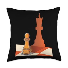 Pawn Queen Chess Player Mirror Reflection Potential Throw Pillow