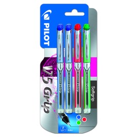 Pilot Spain V-5 Grip Liquid Ink Marker – , Set of 4, Multi-Colour