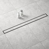 Bernkot Linear Shower Drain 42", Matte Black Floor Drain with