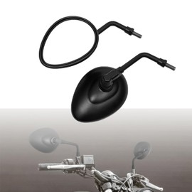 KZMPMT Motorcycle Mirrors M8 Rear View Side Handlebar Mirrors 360 Degree Adjustment Mirror Long Stem Compatible with Sportster Touring Dyna Softail (black)
