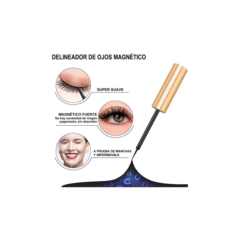 Pestañas Magnéticas 3d Impermeables 10 Pares
