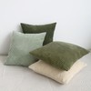Pack of 2 Moss Green Corduroy Decorative Throw Pillow Covers