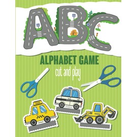 ABC Alphabet Game. Cut and Play: Alphabet activity book for kids 2-7 years old. Cut Cars and Drive on the Roads in the form of Letters