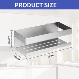 Shower Shelf No Drilling with 4 Hooks, Shower Shelf Made of Stainless Steel SUS304 Shower Shelf, Wall Mounted Bathroom Shelf, Suitable for Bathrooms and Kitchens