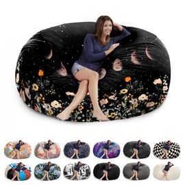 HOWSEESNOW 6FT Giant Bean Bag Chair Cover - Soft Fluffy Dutch Velvet Bean Bag Bed (No Filling, Cover Only), Comfy 6FT Bean Bag Cover, Oversized Lazy Sofa Cover