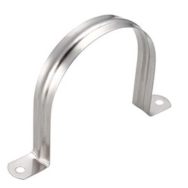 sourcing map 100mm(4") Rigid Pipe Strap, 2 Holes 304 Stainless Steel Tension Tube Clip Clamp 1pcs
