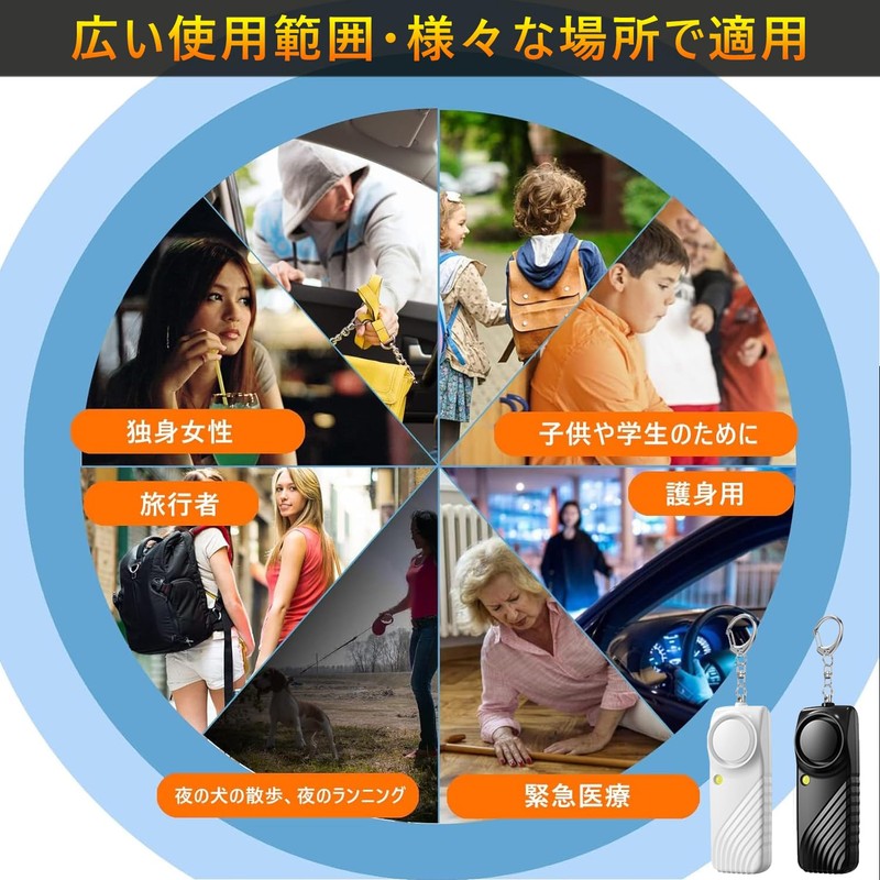 Yasoku Security Alarm, 130 dB Loud Volume, Black + White,