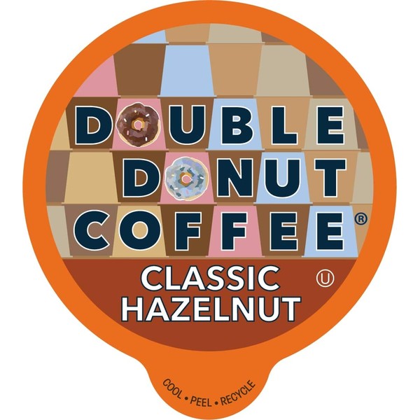 Hazelnut Coffee in Recyclable Single Serve Coffee Pods for all Hazelnut Coffee K Cups Brewers, from Double Donut, 24 cups