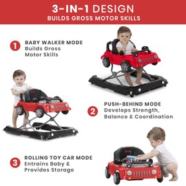 Jeep Classic Wrangler 3-in-1 Grow with Me Walker by Delta Children, Red