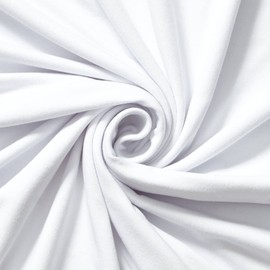 DTY Double-Sided Brushed Fabric 4 Way Stretch Jersey Knit Apparel 58/60" Wide Sold BTY Many Color (White)