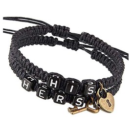 Phoenix Angela Couple Bracelets Set Women Men Teens 8 Infinity Bracelets Jewelry for Lover Friends Wrist With Key and lock Charm (Black+key)