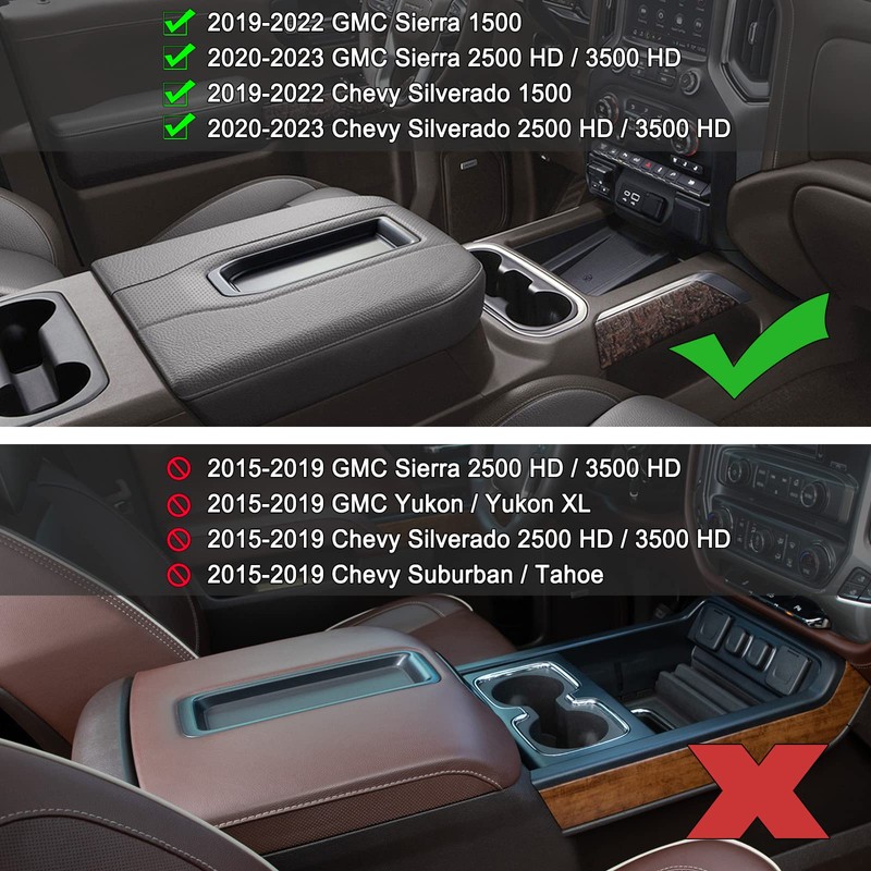PIMCAR Center Console Organizer Compatible with 2019-2022 Chevy Silverado 1500/GMC